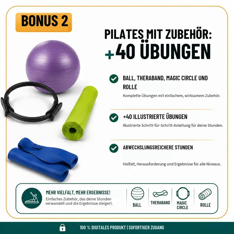 Bonus 2 — Pilates mit Zubehör: +40 Übungen