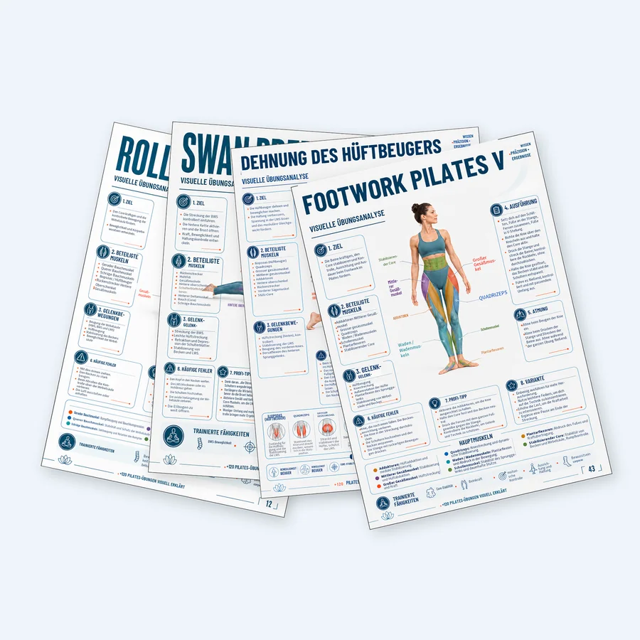 Set visueller Tafeln aus dem Pilates-Guide